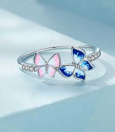 Сребърен пръстен „Пеперуденият валс“