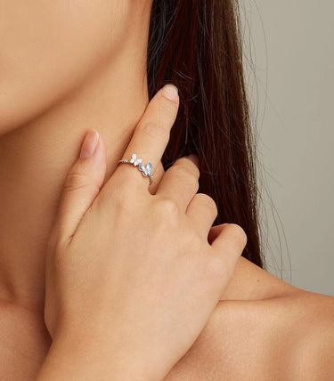 Сребърен пръстен „Пеперуденият валс“