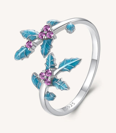 Сребърен пръстен „Празничен илекс“