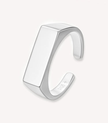 Сребърен пръстен с широка плочка