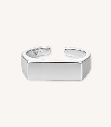 Сребърен пръстен с широка плочка