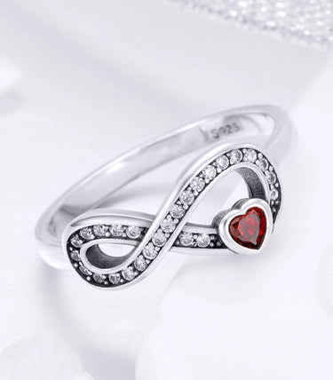 Сребърен пръстен „❤ сега и завинаги!“
