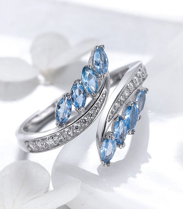 Сребърен пръстен „Синя топлина“