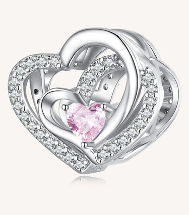 Сребърен талисман „Две сърца в едно“