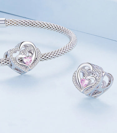 Сребърен талисман „Две сърца в едно“