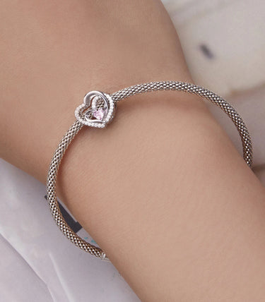 Сребърен талисман „Две сърца в едно“