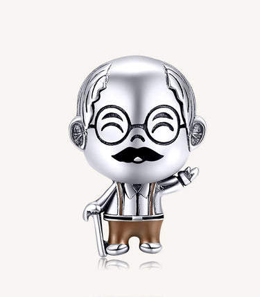 Сребърен талисман „Моят златен дядо ♥“