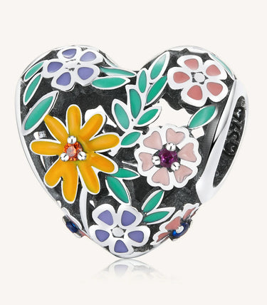 Сребърен талисман „Обичам да ми е цветно“