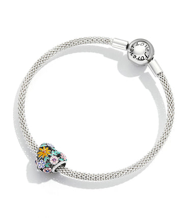 Сребърен талисман „Обичам да ми е цветно“