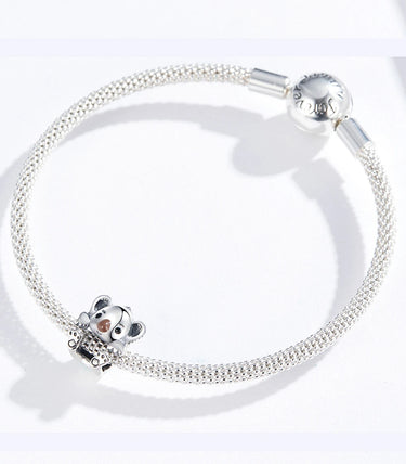 Сребърен талисман „Обичам да се гушкам“