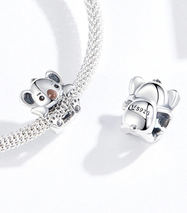 Сребърен талисман „Обичам да се гушкам“