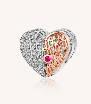 Сребърен талисман „Обичам те, мамо“