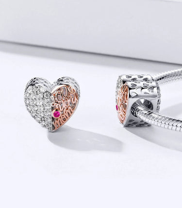 Сребърен талисман „Обичам те, мамо“