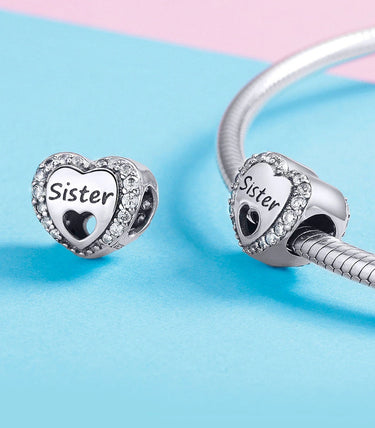 Сребърен талисман „Обичам те, сестричке“