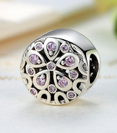 Сребърен талисман „Розов листопад“