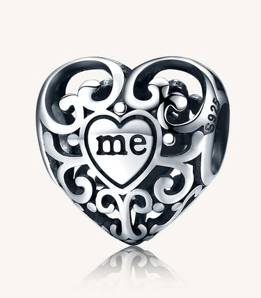 Сребърен талисман „Сърцето ми ти принадлежи“