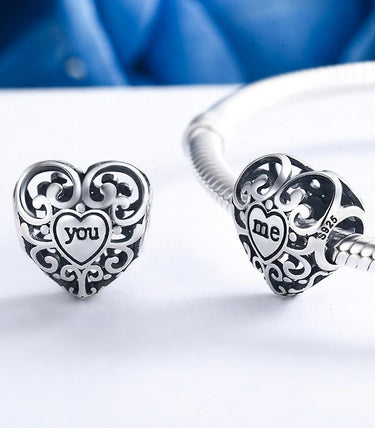 Сребърен талисман „Сърцето ми ти принадлежи“