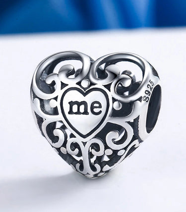 Сребърен талисман „Сърцето ми ти принадлежи“