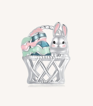 Сребърен талисман „Великденска кошничка“