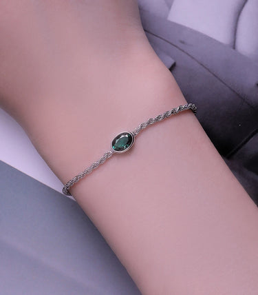 Сребърна гривна „Камък на мъдростта“