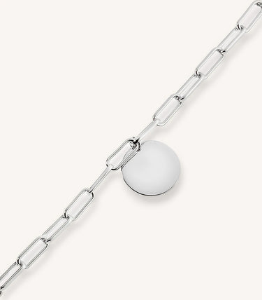 Сребърна гривна с кръгъл медальон