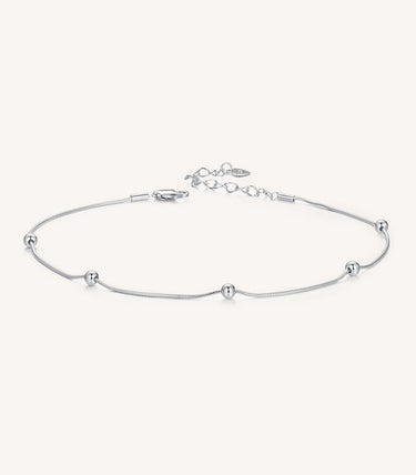 Сребърна гривна за крак „Aligned“