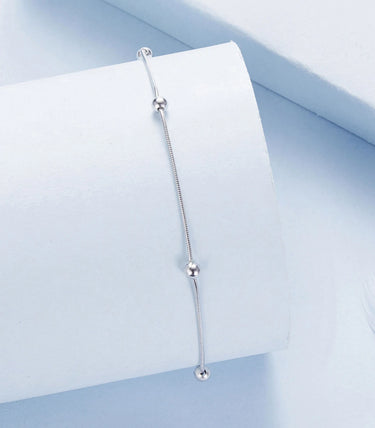 Сребърна гривна за крак „Aligned“