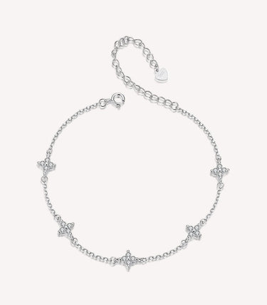 Сребърна гривна за крак „Фина красота“