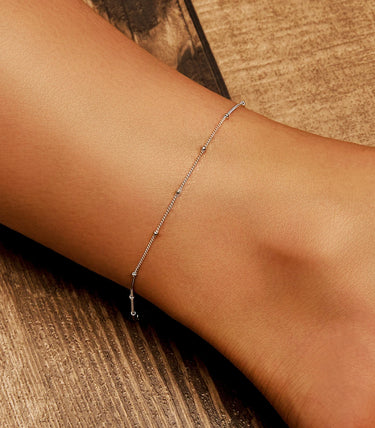 Сребърна гривна за крак „Fragments“