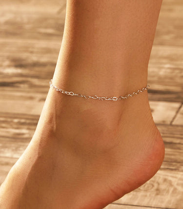 Сребърна гривна за крак „Gleam“