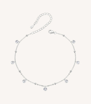 Сребърна гривна за крак „Glimmer“