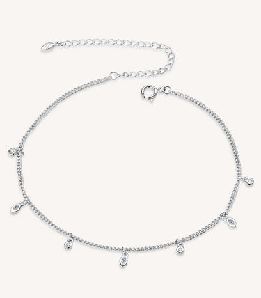 Сребърна гривна за крак „Летен щрих”