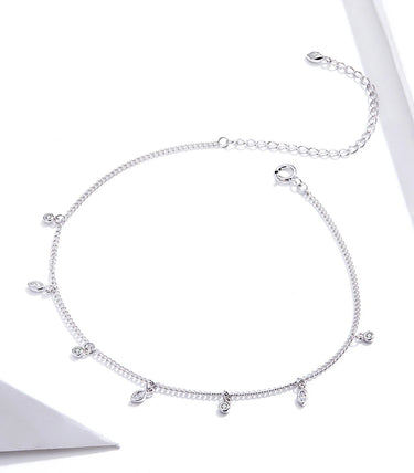 Сребърна гривна за крак „Летен щрих”