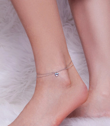 Сребърна гривна за крак „Moonlit“