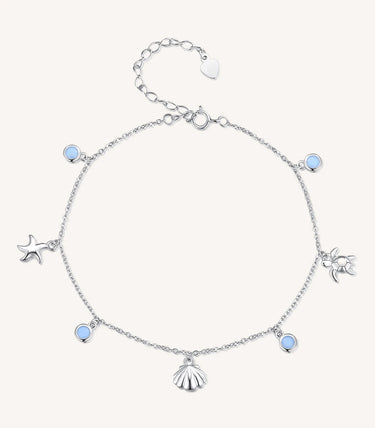 Сребърна гривна за крак „С полъх на море“