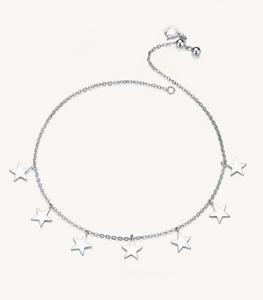 Сребърна гривна за крак „Twinkle Star“