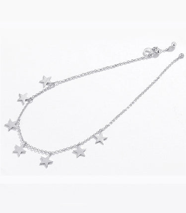 Сребърна гривна за крак „Twinkle Star“