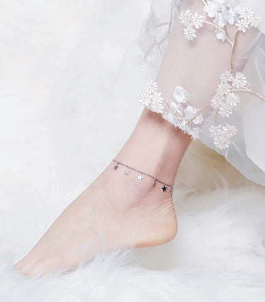 Сребърна гривна за крак „Twinkle Star“