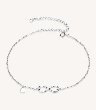 Сребърна гривна за крак „Завинаги“