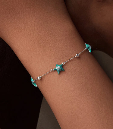 Сребърна гривна „Звездички за теб“