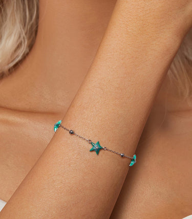 Сребърна гривна „Звездички за теб“