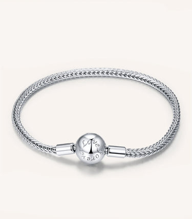 Сребърна мека гривна за талисмани "Семейна любов"