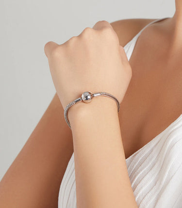 Сребърна мека гривна за талисмани "Семейна любов"