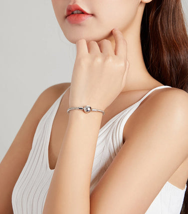 Сребърна мека гривна за талисмани "Семейна любов"