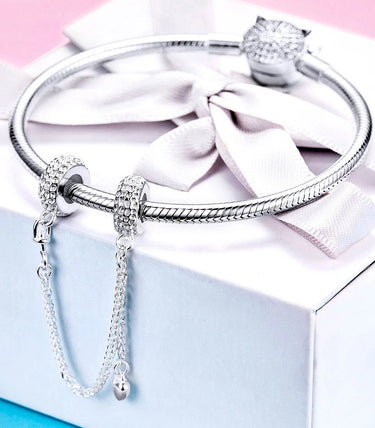 Сребърна осигурителна верижка „Блестяща като теб“