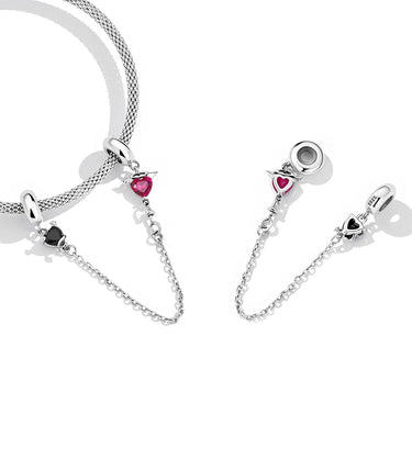 Сребърна осигурителна верижка „Дяволито ангелче“