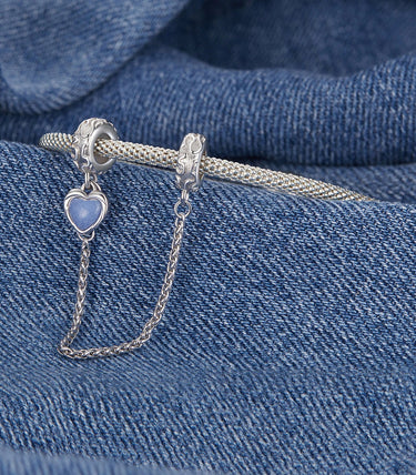 Сребърна осигурителна верижка „Искряща любов“