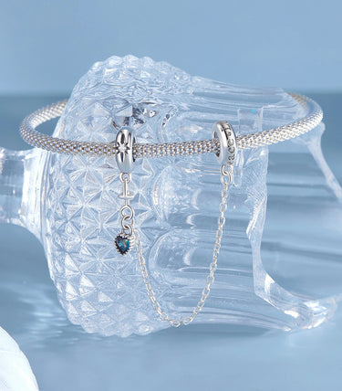 Сребърна осигурителна верижка „Мир и любов“