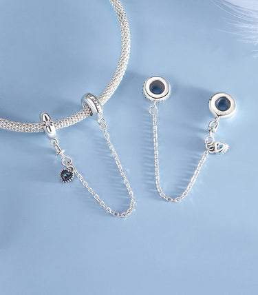 Сребърна осигурителна верижка „Мир и любов“