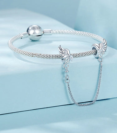 Сребърна осигурителна верижка „Разтвори криле и полети“